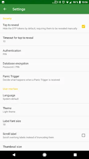 Screenshot di andOTP - OTP Authenticator