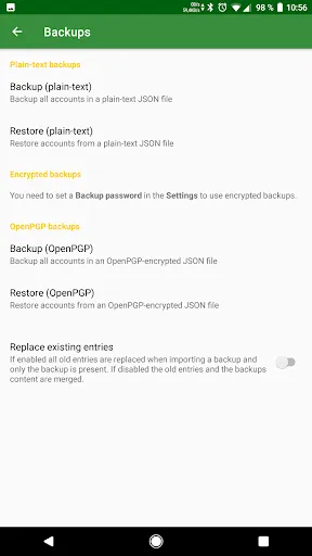 Screenshot di andOTP - OTP Authenticator
