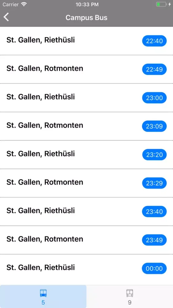 Sharing CampusApp - St. Gallen Screenshots