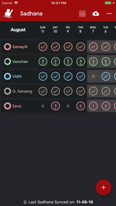 Ảnh chụp màn hình của Sadhana App