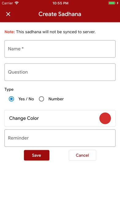 Ảnh chụp màn hình của Sadhana App