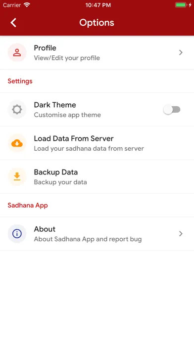 Ảnh chụp màn hình của Sadhana App
