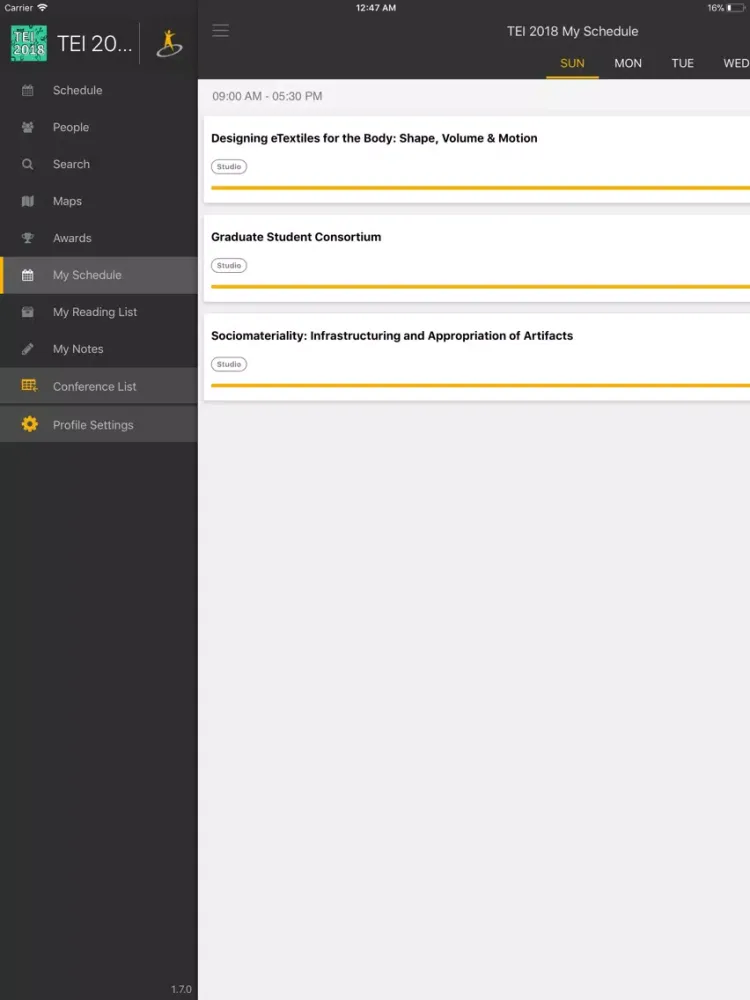 Tangkapan skrin SIGCHI iPad 
