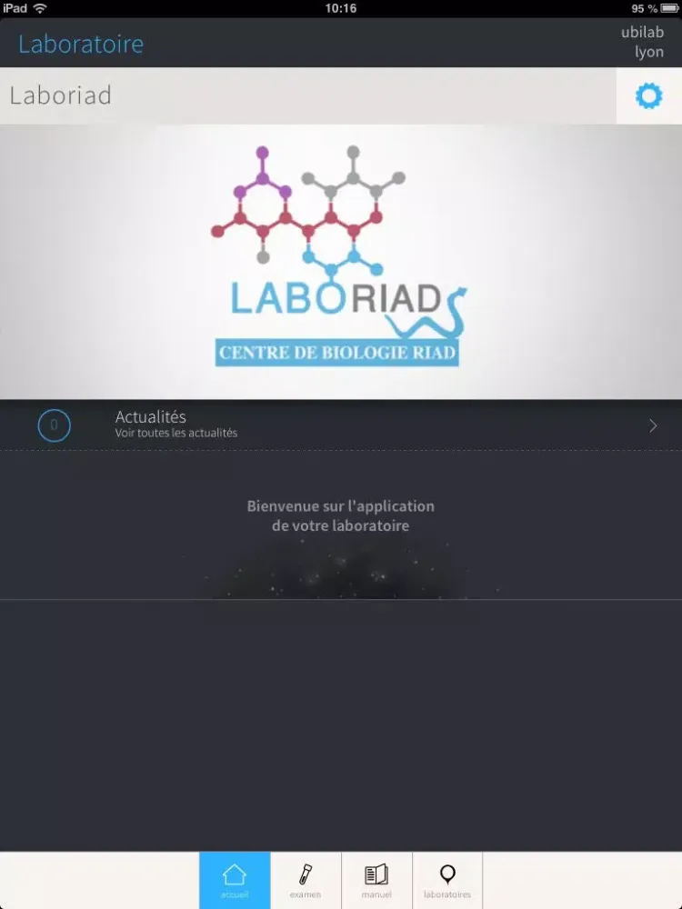 Ảnh chụp màn hình của Laboriad iPad 