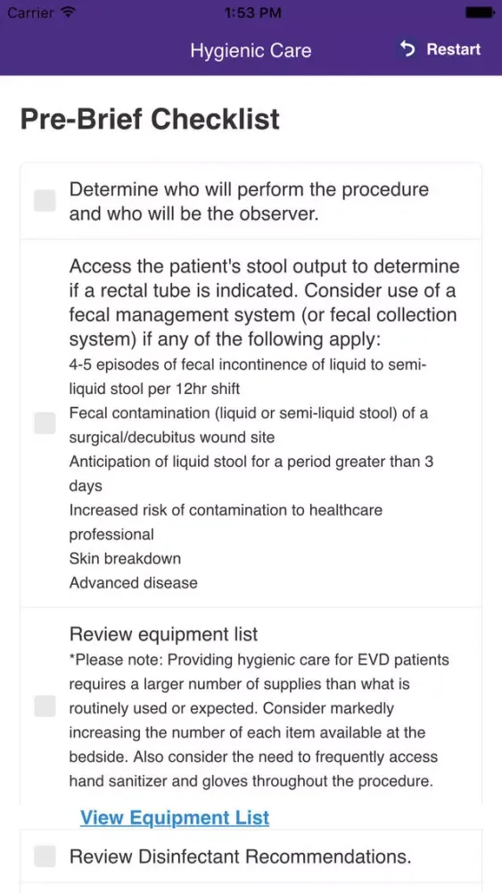 Ebola Patient Hygiene スクリーンショット