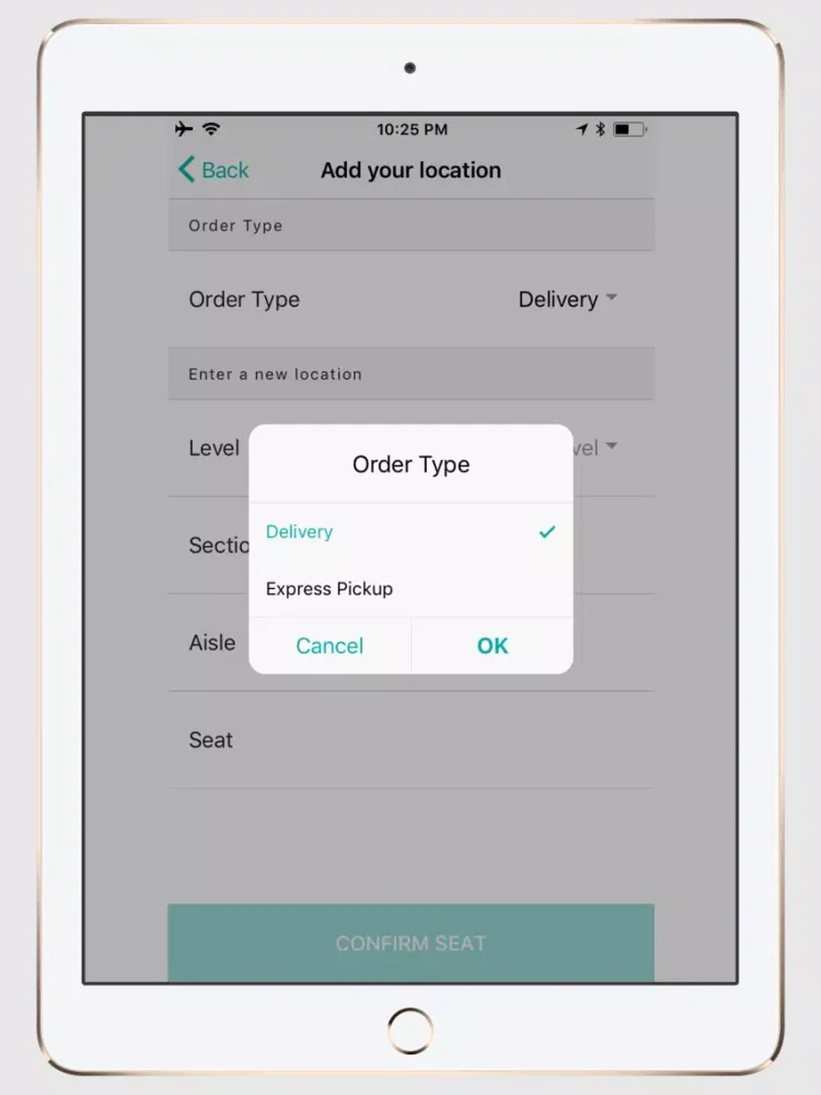 Ảnh chụp màn hình của Sit'N Eat iPad 