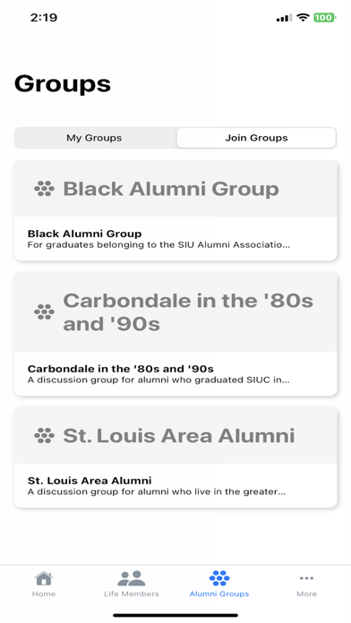 Ảnh chụp màn hình của SIU Alumni