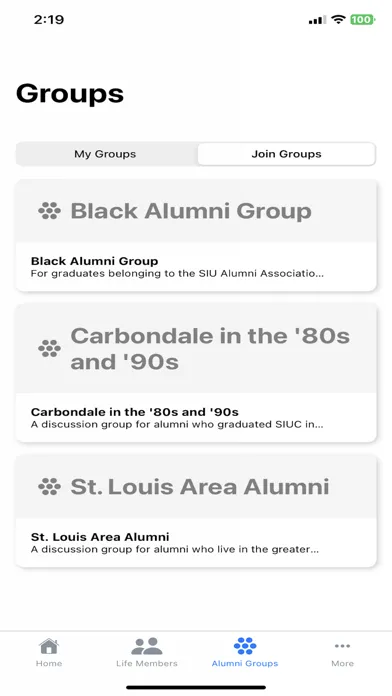 SIU Alumni 스크린샷