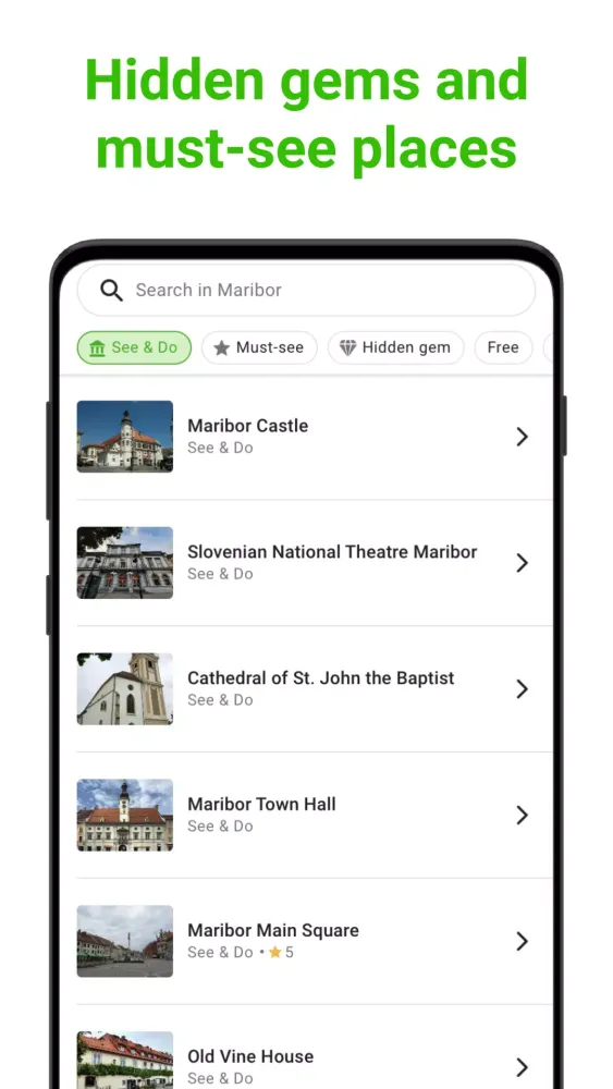 Tangkapan layar Maribor Tour Guide:SmartGuide