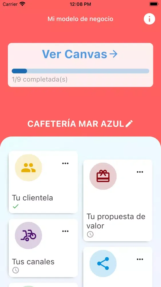 Zrzuty ekranu Mi Modelo de Negocio