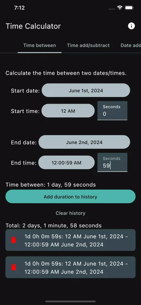 Time Calculator स्क्रीनशॉट