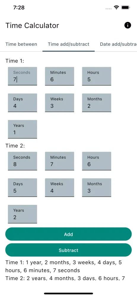 Time Calculator स्क्रीनशॉट