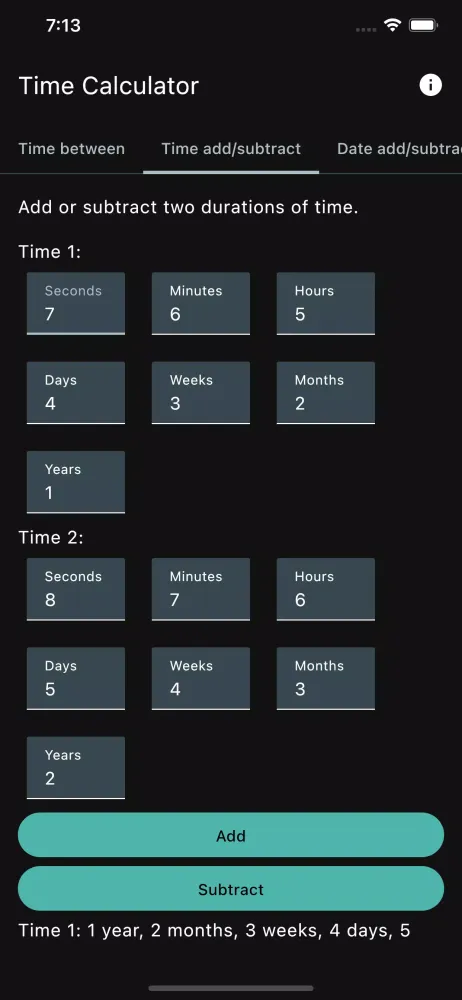 Time Calculator स्क्रीनशॉट