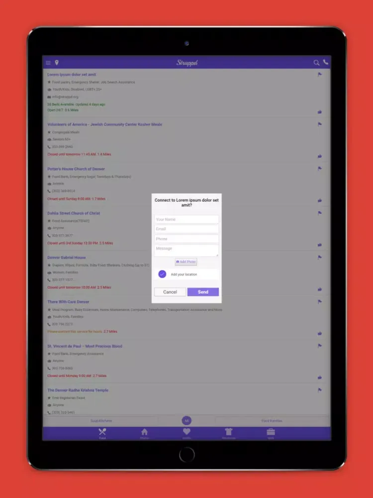 Homeless Resources - Strappd iPad 应用截图