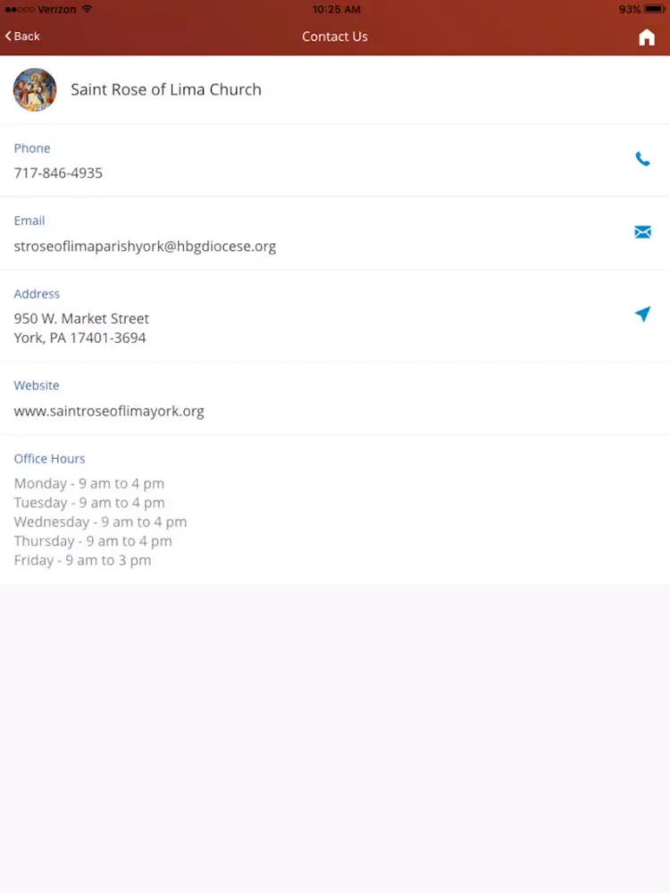 St Rose of Lima Church iPad  Screenshots