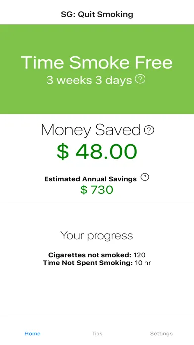 ภาพหน้าจอของ Goal to Quit Smoking