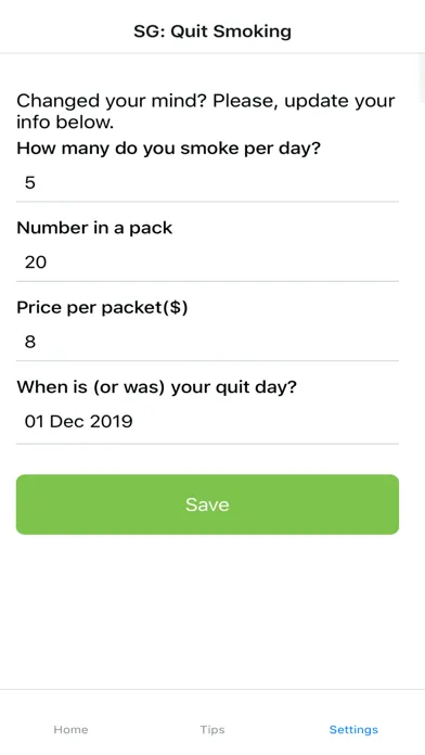 ภาพหน้าจอของ Goal to Quit Smoking