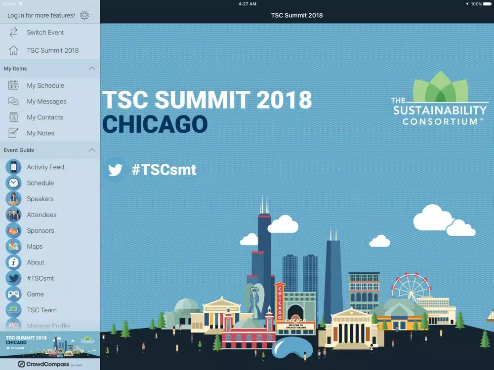 Tangkapan layar TSC Summit 2018 iPad 
