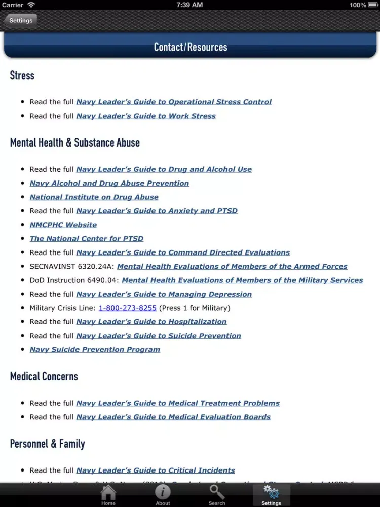 Capturas de tela do Navy Leader's Guide iPad 