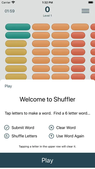 Ảnh chụp màn hình của Shuffler - A Word Find Game