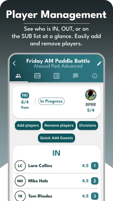 Dink! Pickleball Round Robins Screenshots