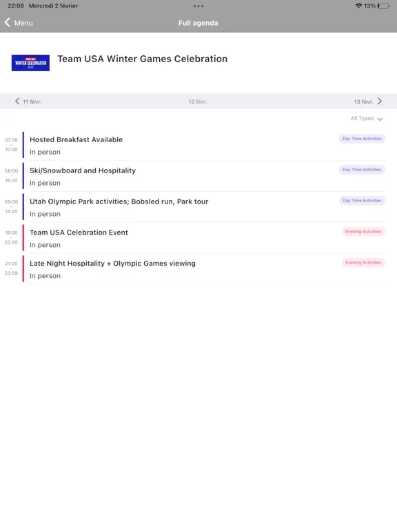 USOPC Events iPad  স্ক্রিনশট