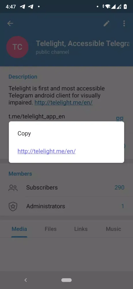 Telelight-Accessible Telegram Screenshots