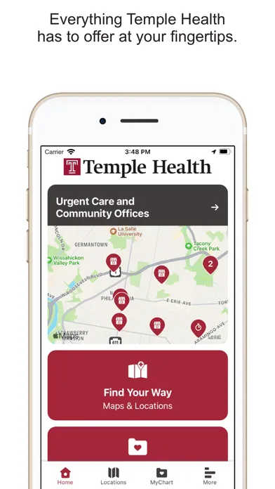 ภาพหน้าจอของ Temple Health Now