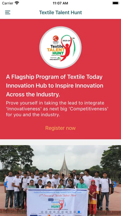 Tangkapan skrin Textile Talent Hunt