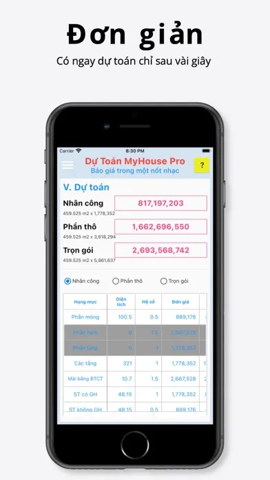 صور Dự Toán MyHouse Pro