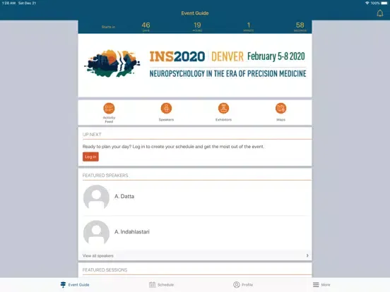 Capturas de tela do INS Denver 2020 iPad 