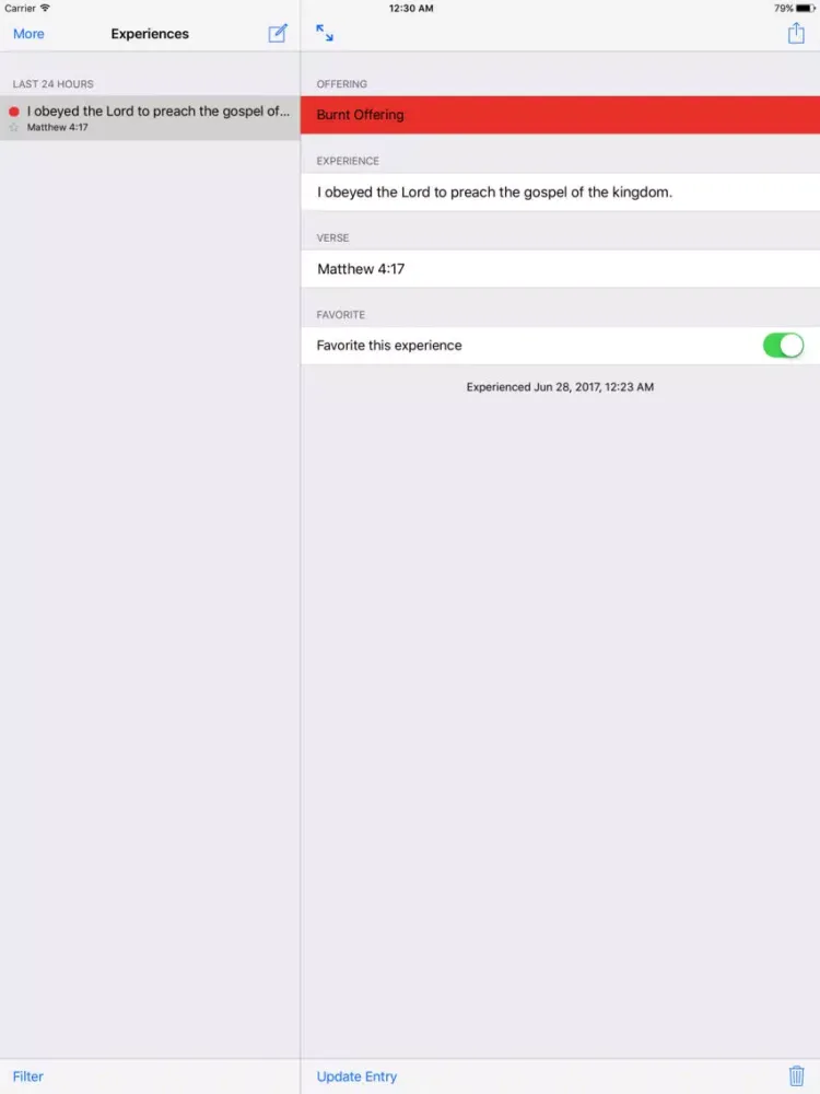ภาพหน้าจอของ Experiences App iPad 