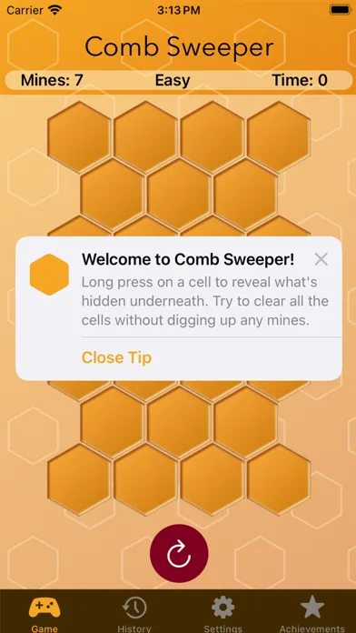 Tangkapan skrin Comb Sweeper