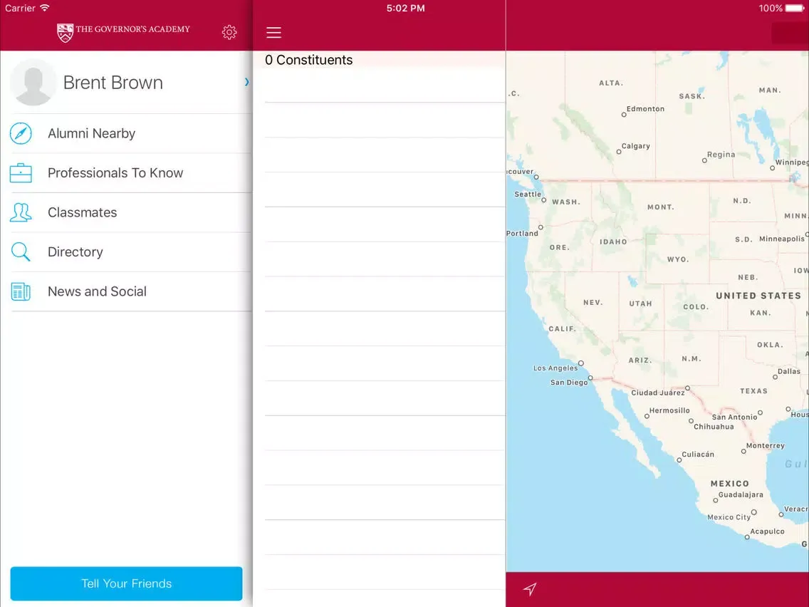 Governor's Academy Alumni App iPad  Screenshots