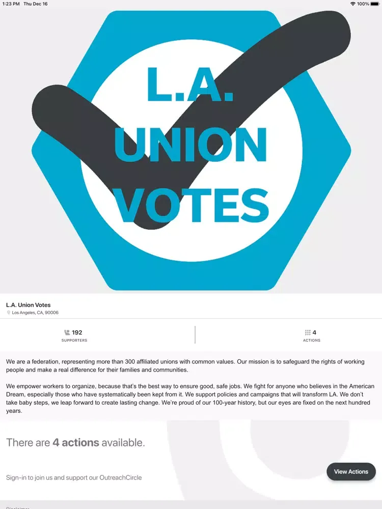 Captures d'écran de L.A. Union Votes iPad 