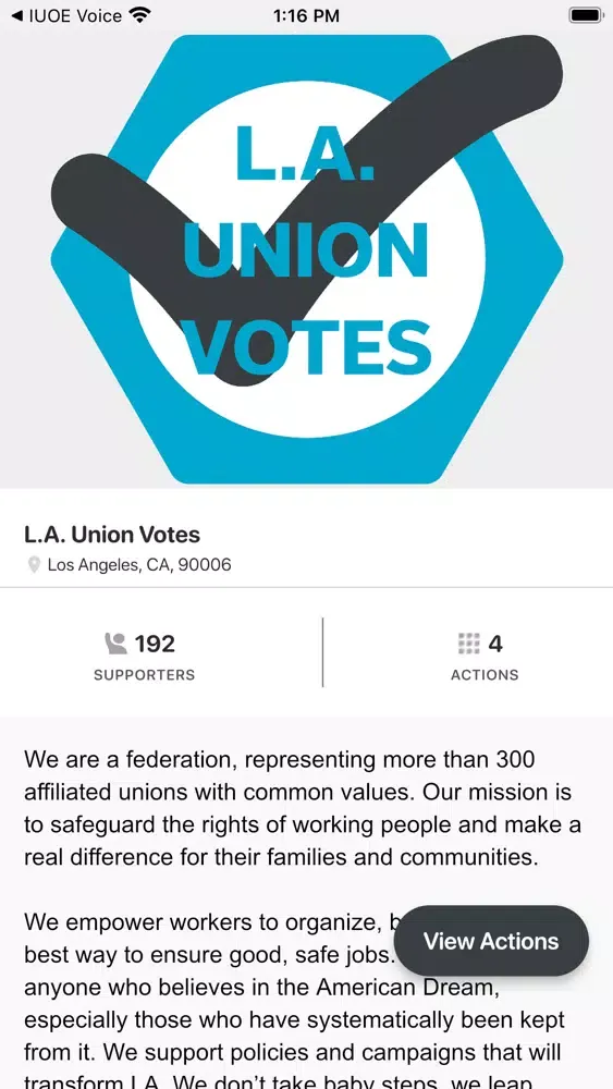 Captures d'écran de L.A. Union Votes