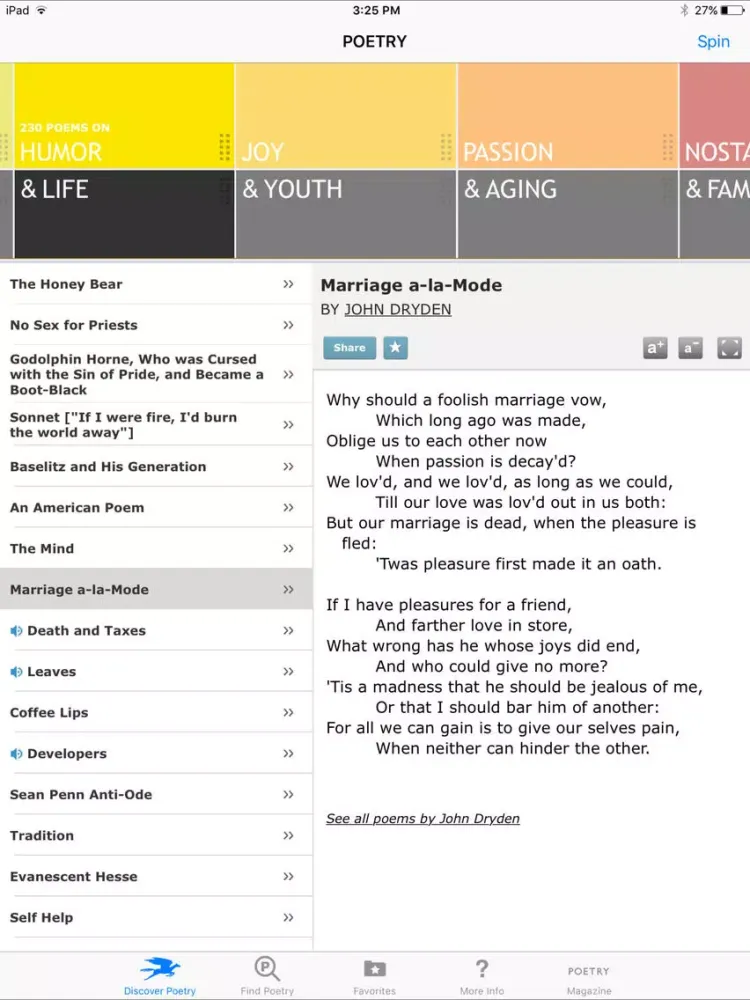 Скриншоты POETRY - The Poetry Foundation iPad 