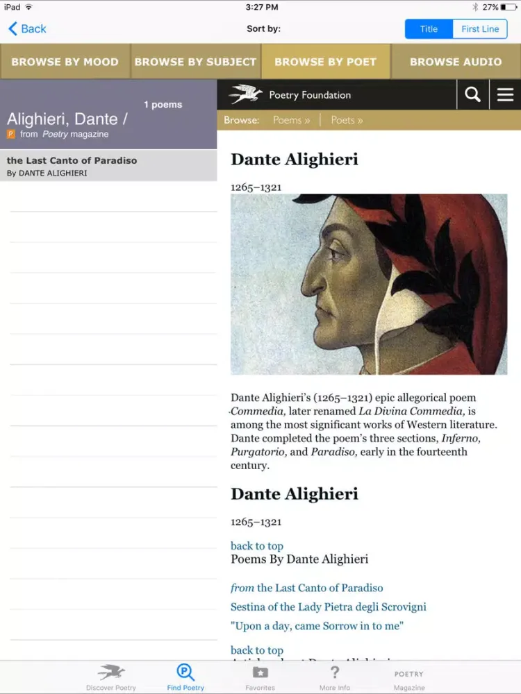 Скриншоты POETRY - The Poetry Foundation iPad 