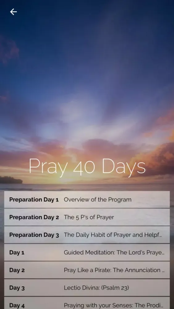 Capturas de pantalla de Pray: The Prodigal Father App