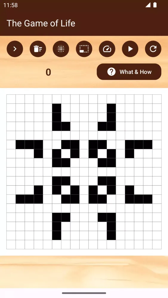 Screenshot di Conway's Game of Life