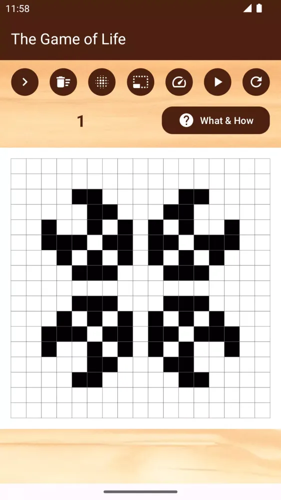 Screenshot di Conway's Game of Life