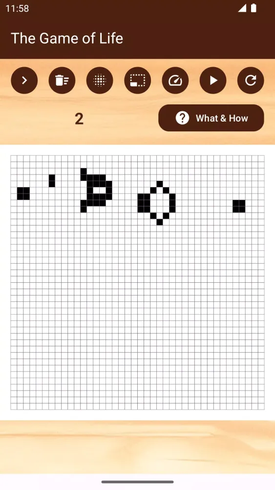 Screenshot di Conway's Game of Life