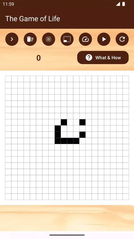 Screenshot di Conway's Game of Life