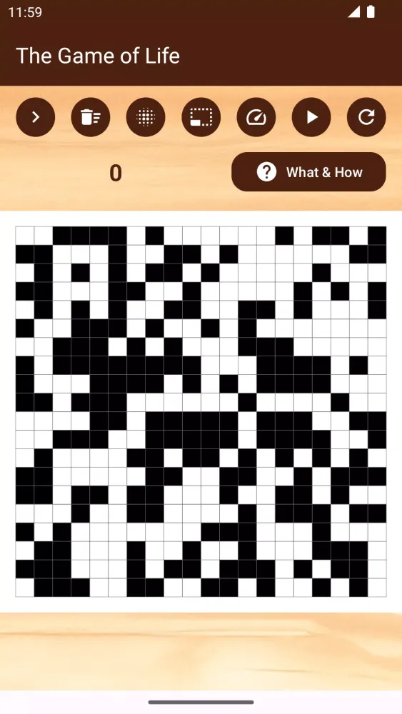 Screenshot di Conway's Game of Life