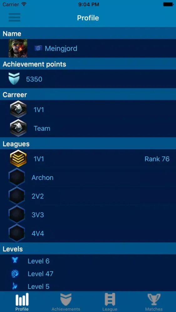 SC2 Profile 스크린샷