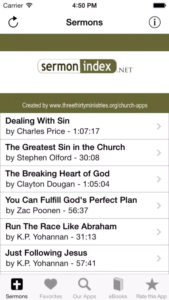 Sermon Index Podcast Ekran Görüntüleri