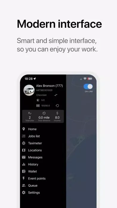 Tangkapan skrin Tiana line driver