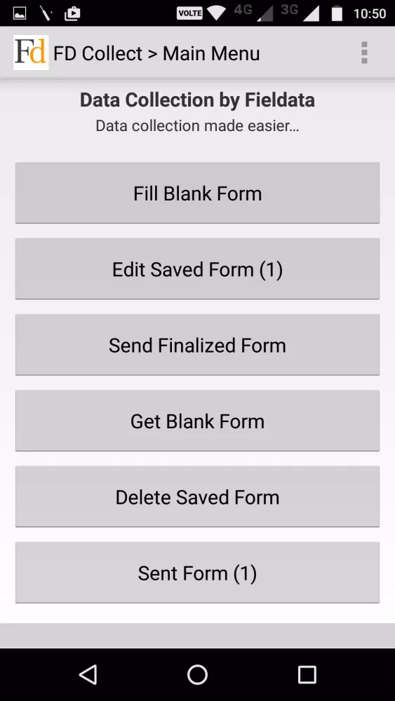 Tangkapan layar Fieldata Collect