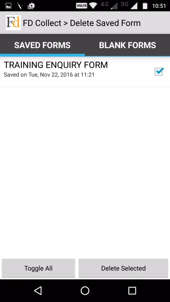 Tangkapan layar Fieldata Collect
