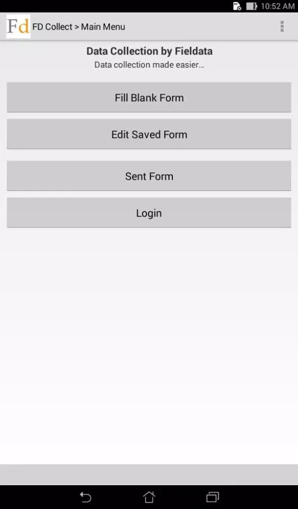 Tangkapan layar Fieldata Collect